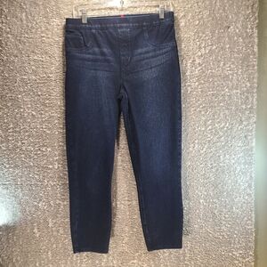 Spanx Jeans Women L Blue Denim Jeggings Stretch Tummy Control Tapered 23 inseam